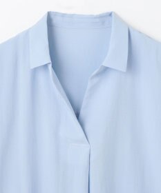 ANY 【新色追加】スキッパーネック袖タックブラウス