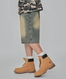 WEGO 【紐で調節可能】スーパーバギーデニムショーツ