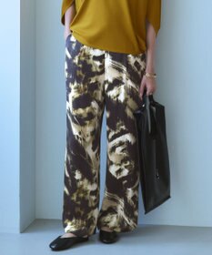 ICB アクアサーフェスプリント ワイドパンツ マスタードミックス