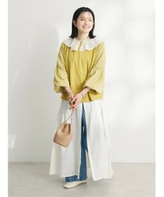 CRAFT STANDARD BOUTIQUE インド綿フリル衿ワンピース