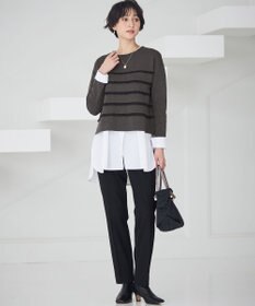 23区 L 【WEB&一部店舗限定/滝沢眞規子さん着用】フリルボーダー ニット