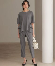 組曲 【WEB限定】ジョーゼットジャージーテーパード パンツ