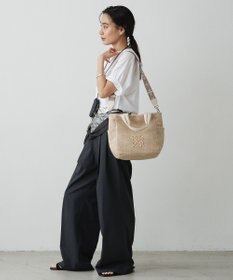 russet ナイロンラフィア2WAYトートバッグ(CE-1711)