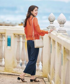 Tiaclasse 【洗える】シアーパフスリーブカーディガン