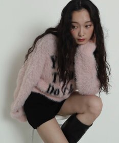 WEGO ロゴシャギーショートニット