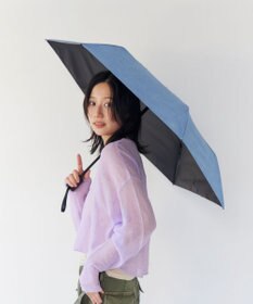 AURORA 【Ungrid（アングリッド）】デニム風プリント晴雨兼用傘（折りたたみ）