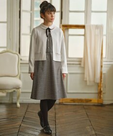 組曲 KIDS 【150-160cm】ラウンドカラー ニットジャケット