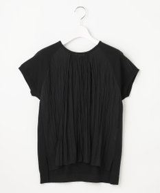 自由区 S 【洗える】ジョーゼットプリーツコンビ カットソー