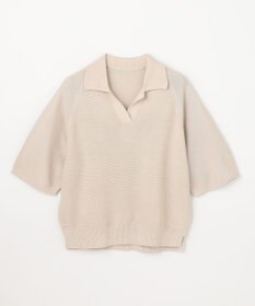 ANY L アクリルガーターポロ衿ニット