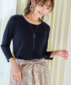 Tiaclasse 【洗える】異素材を組み合わせた花柄ドッキングワンピース