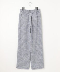 自由区 【セットアップ対応・洗える】ライトミックスツイードワイドストレート パンツ
