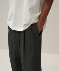 ATON COTTON LINEN VOILE | ツータックイージーパンツ - UNISEX