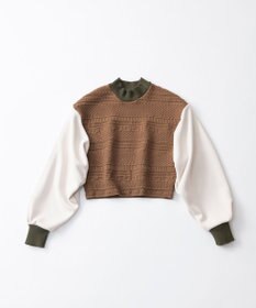 TRICOTE バンピー切り替えトップス