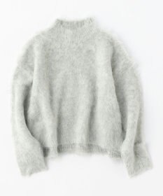 UNFILO L 【洗える】アルパカシャギー ハイネッククロップドニット