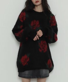 WEGO 【2025年秋冬新作】シャギーパターンニットBIGプルオーバー