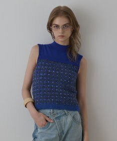 GRACE CONTINENTAL ツイードベアニットトップ