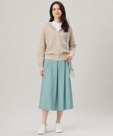 自由区 S 【洗える】リネンミドルゲージフーディ ニット