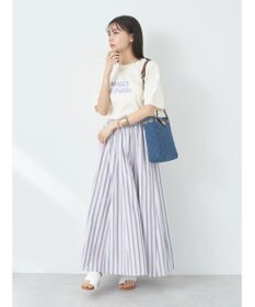 earth music&ecology フォルムスリーブ刺繍ロゴＴＥＥ