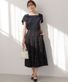 組曲 【WEB限定】ミニフラワーエンブロイダリー スカート