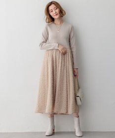 23区 【滝沢眞規子さん着用/一部店舗限定/洗える】ニットコンビジャカード ワンピース