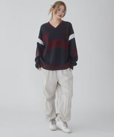 WEGO 【ユニセックス着用ITEM】ラインリブゲームロゴプルオーバー