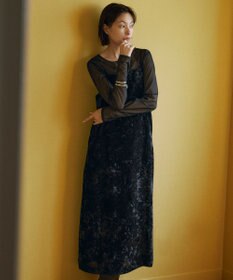ICB 【洗える】 シアーベルベット キャミソールワンピース