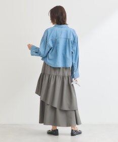 Green Parks ウエストラインフリルティアードスカート