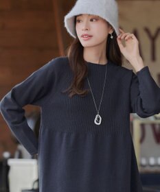 Tiaclasse 【新色追加・洗える】ミドルリブニットチュニック