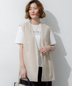 23区 【先行予約】ライトシアーマットクロス ノーカラー ジレ