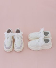 Maison de FLEUR レースリボン厚底スニーカー