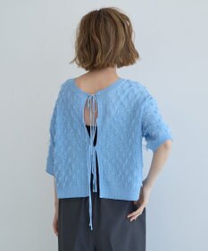 YECCA VECCA 2wayリボンフリンジニットカーディガン
