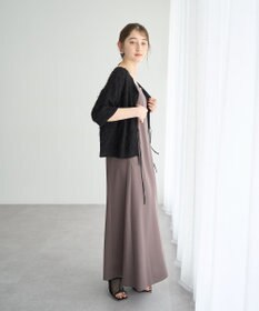 YECCA VECCA 2wayリボンフリンジニットカーディガン