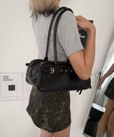 WEGO ベルトデザインボストンバッグ