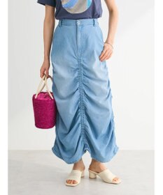 Green Parks ・ＳＵＧＡＲ　ＳＰＯＯＮ　シャーリングデニムスカート