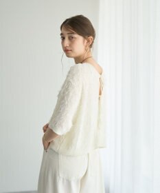 YECCA VECCA 2wayリボンフリンジニットカーディガン