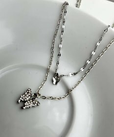 WEGO L2連ムーンキラキラネックレス