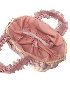 Maison de FLEUR 【2Way】フリルハンドルメイズリボン2Wayカゴバッグ