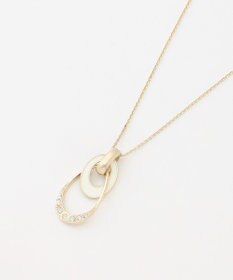 J.PRESS LADIES 【リバーシブル】 エポ オーバル ネックレス オフ×グレージュ系