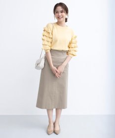 組曲 S 【WEB限定カラーあり】MINA 袖フリルニットプルオーバー