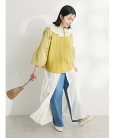 CRAFT STANDARD BOUTIQUE インド綿フリル衿ワンピース