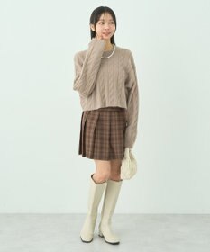 earth music&ecology ベルト付きプリーツミニスカート