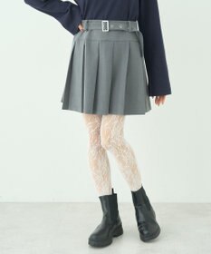 earth music&ecology ベルト付きプリーツミニスカート