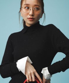 組曲 【前後着用・手洗い可】ELENAスパンコール襟デザイン ニット