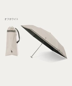MOONBAT 【 遮光率100％/遮熱/UV/軽量】POLO RALPH LAUREN（ポロ ラルフローレン）晴雨兼用日傘 ワンポイント ポロポニー バイカラー  折りたたみ傘