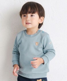 MIKI HOUSE HOT BISCUITS 【70-120cm】【Everyday Series】ワンポイント くすみカラー裏毛パイルトレーナー