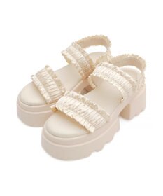WEGO 厚底フリルギャザーサンダル