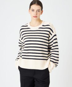 BEIGE， PONT NEUF/ ボーダーニットトップス