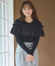 Feroux 【洗える】3way フリルニットトップス