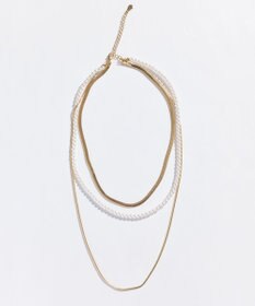 Phoebe パールミックスチェーン3連ネックレス