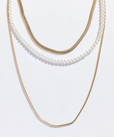 Phoebe パールミックスチェーン3連ネックレス